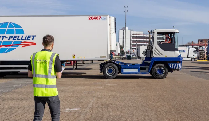 Portico's team handeling Cargo in Portsmouth.